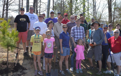 Rotarians Plant 137 Trees at River City Sportsplex